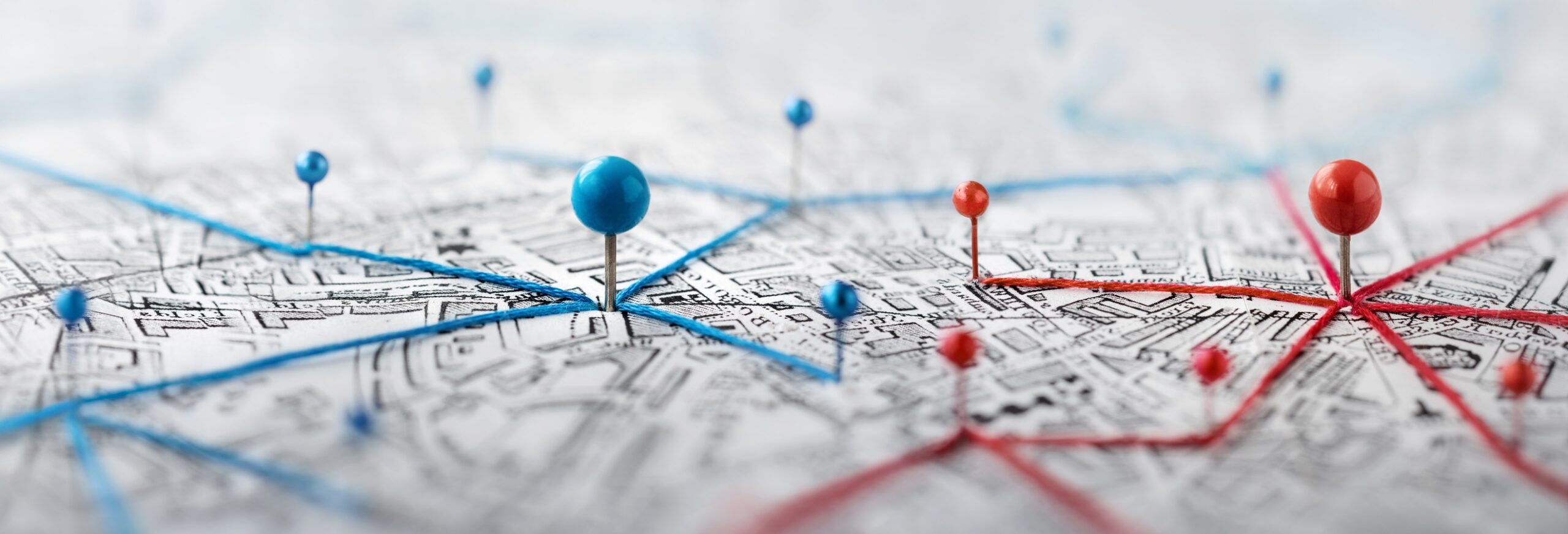 Find,Your,Way.,Location,Marking,With,A,Pin,On,A